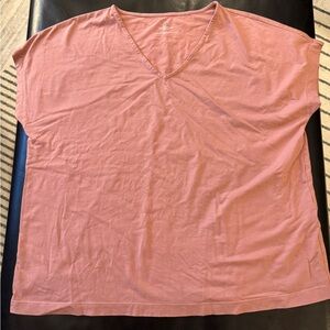 J. Jill Dusty Rose V-Neck Short Sleeve Tee